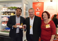 Priyatham Jyothish, David Levin and Zohara Levin from Sam Agri, promoting coconut and pomegranate arils
